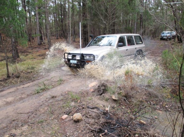 Ben going through a bit of water when we were a bit concerned that we may not find enough of the wet stuff to play in.