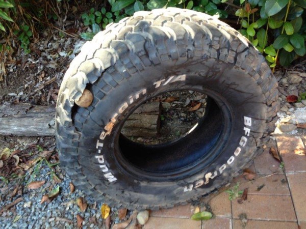 Destroyed Tyre